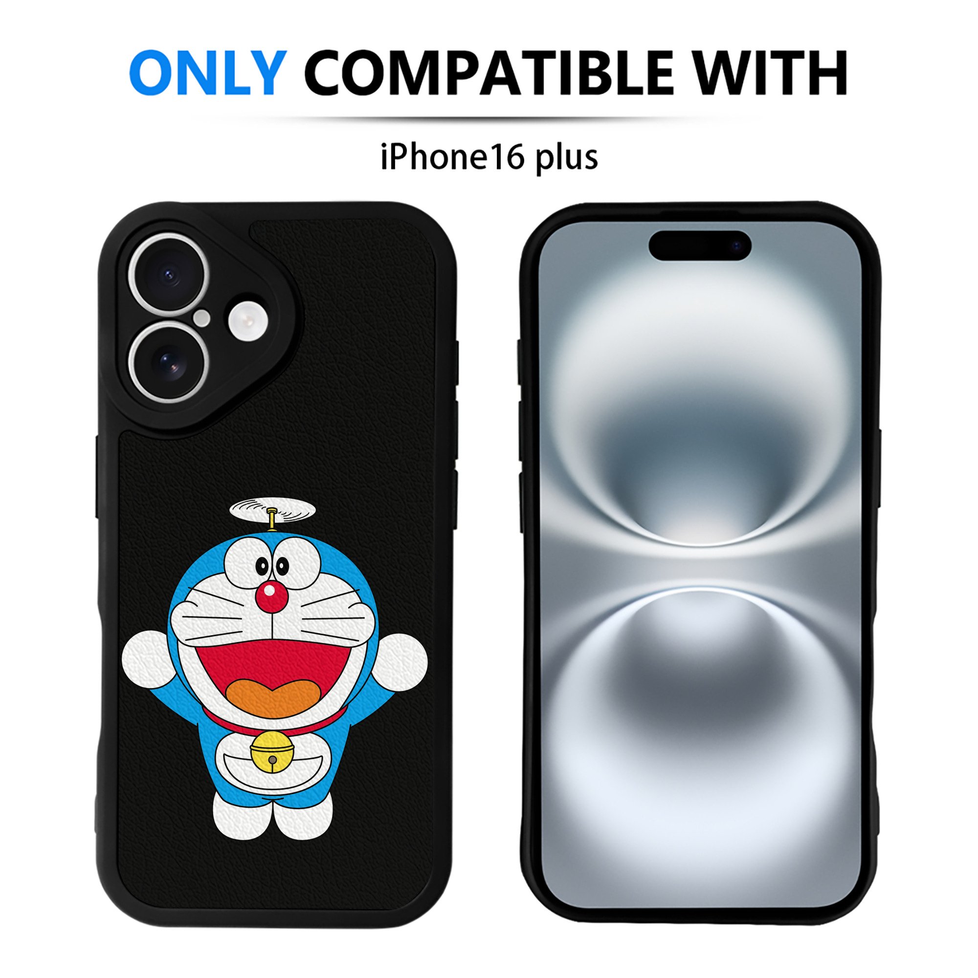 （画像用） ドラえもん Doraemon 【iPhone 16シリーズ対応】シリコンスマホケース（レザー調） 材質：シリコン